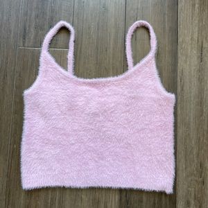 Kendall & Kylie. Pink Fuzzy Tank Top. Women’s M